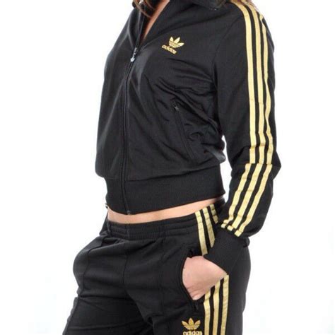 adidas jogginganzug damen schwarz gold|Adidas de trainingsanzug.